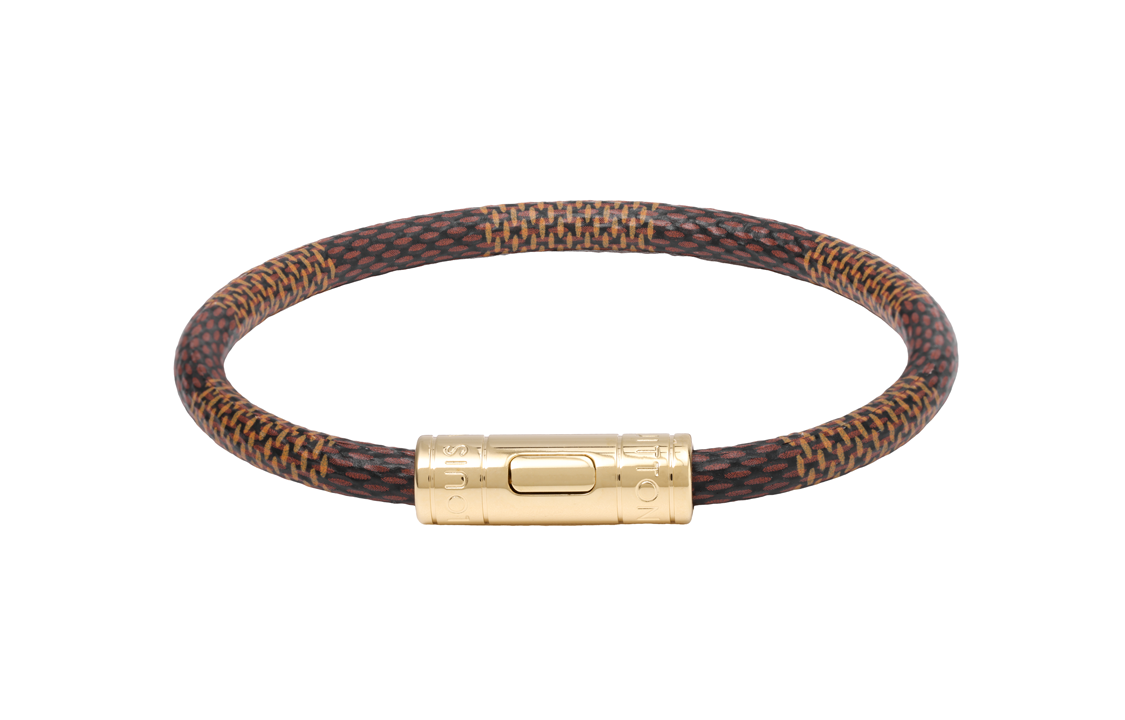 LOUIS VUITTON Canvas Metal Bangles Women's Brown Gold