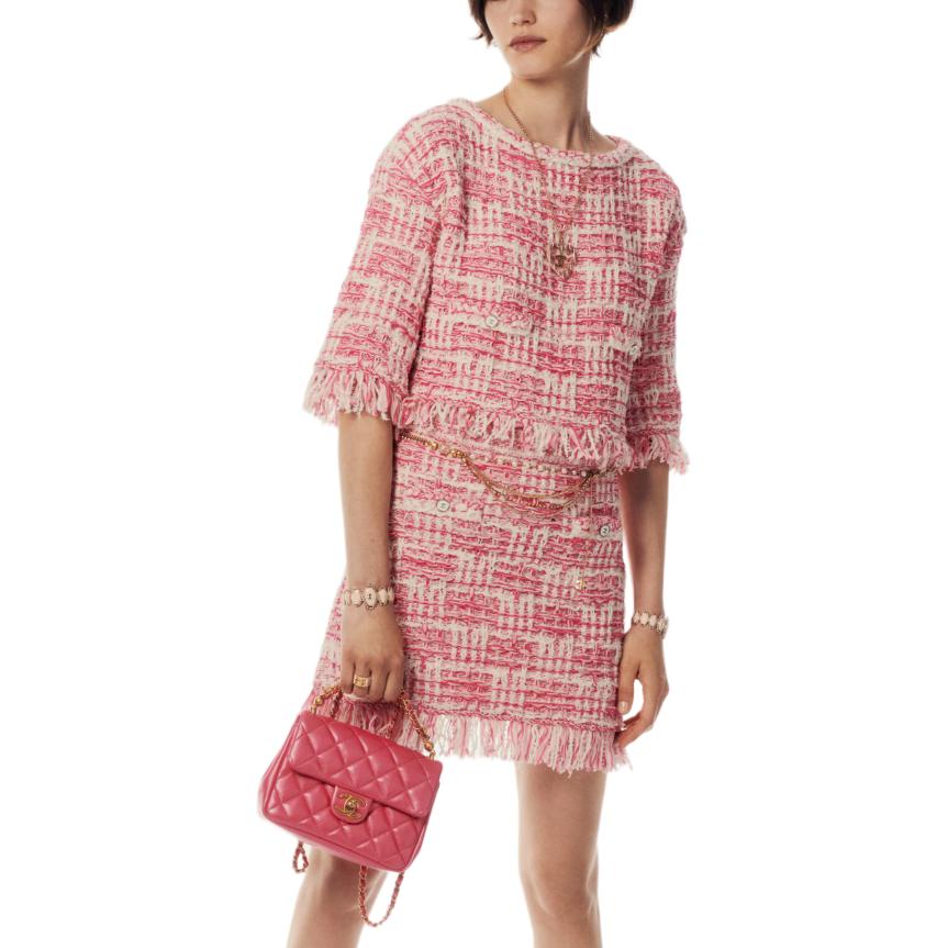 CHANEL SS25 Casual Short Skirts Women's Pink