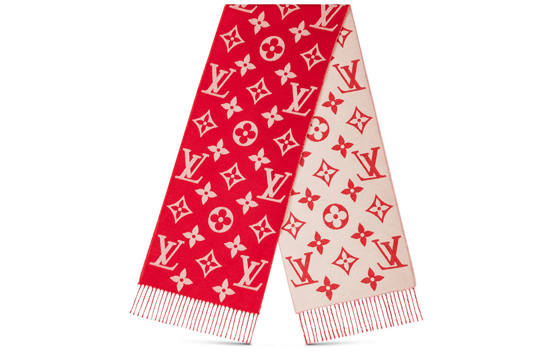 LOUIS VUITTON Knit Scarves Unisex Red