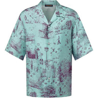 LOUIS VUITTON Printed Short-Sleeved Silk Shirt
