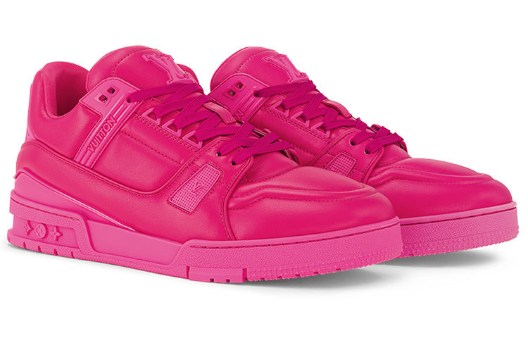 LOUIS VUITTON Trainer Low Top Skateboard Shoes Men's Pink