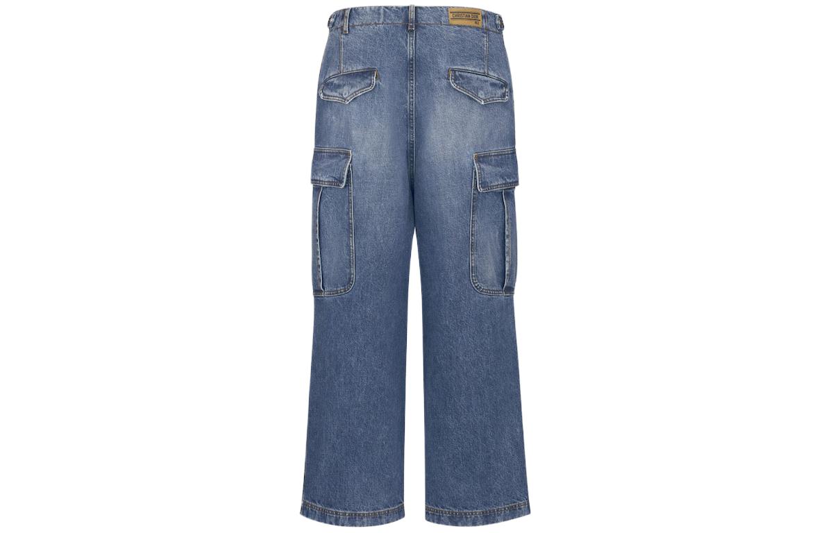 DIOR Logo Patch Wide Leg Jeans
