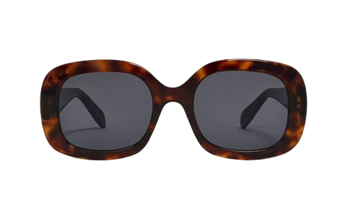 CELINE Irregular Shape Sunglasses Women's Tortoiseshell