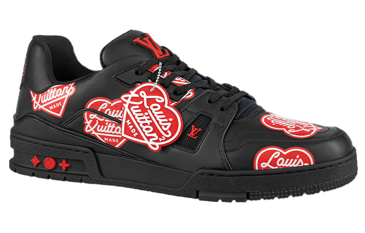 LOUIS VUITTON X Nigo Trainers 'Black With Red Logo Hearts'