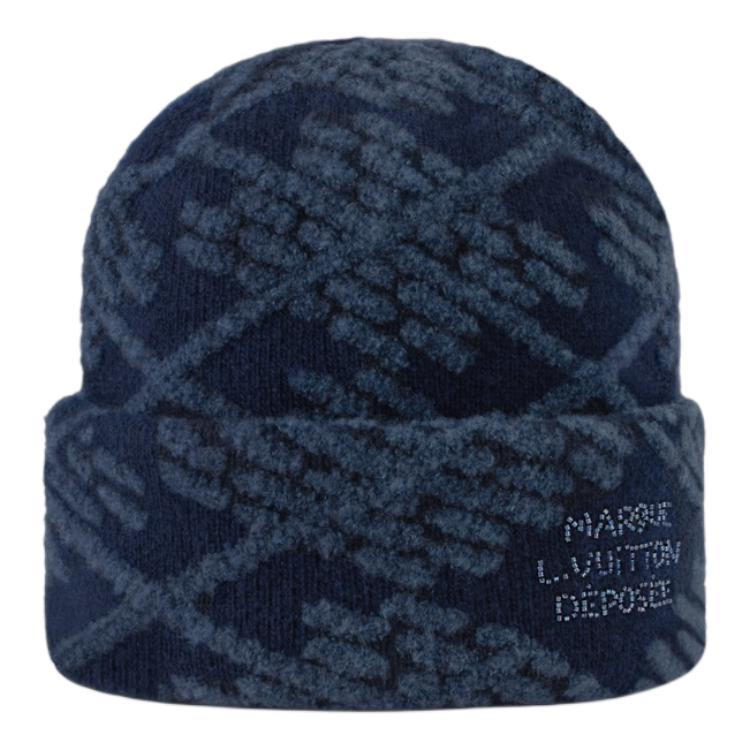 LOUIS VUITTON Sheep Wool Beanies Men's Blue