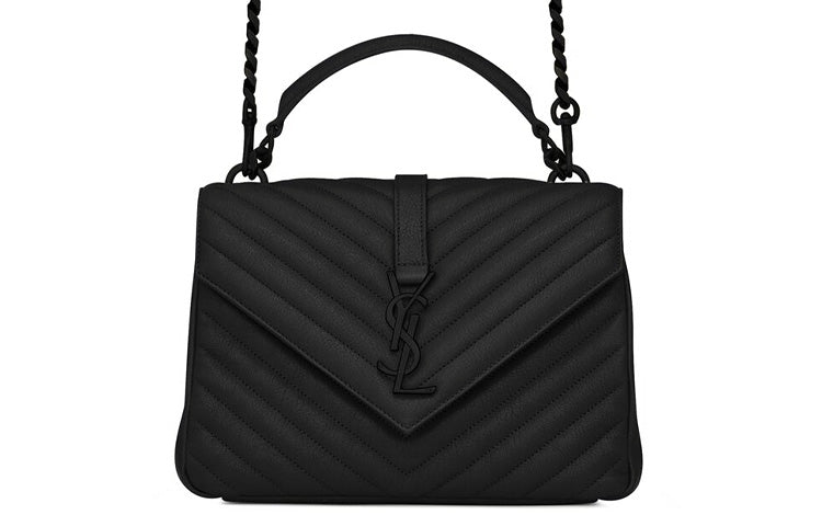 SAINT LAURENT Sheepskin Handbag, Shoulder Bag, Crossbody Bag Medium Size Women's Black