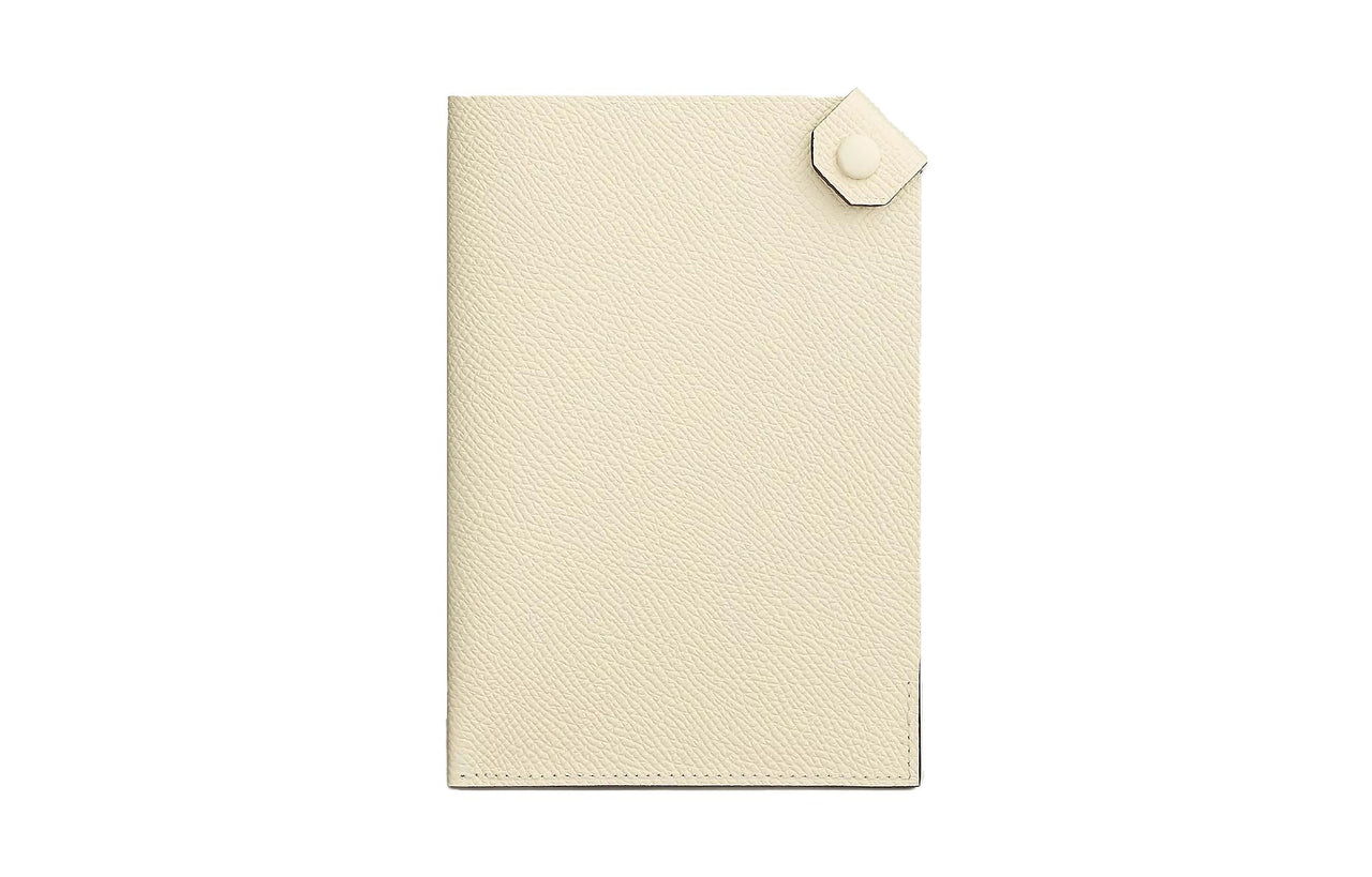 HERMES Tarmac Epsom Calfskin Passport Holder Women's I2 Nata Cream White