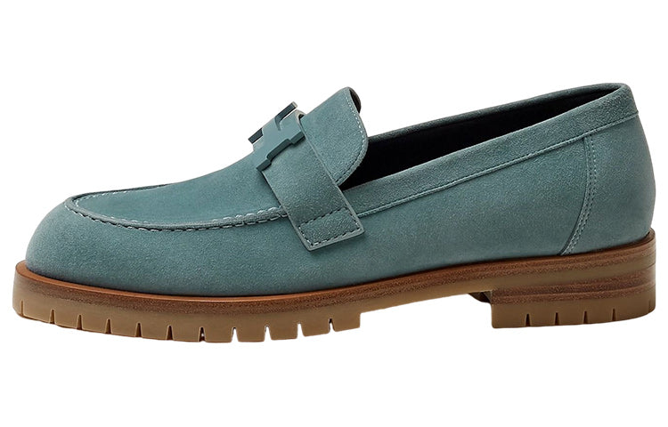 HERMES Faubourg Loafers Women's Blue