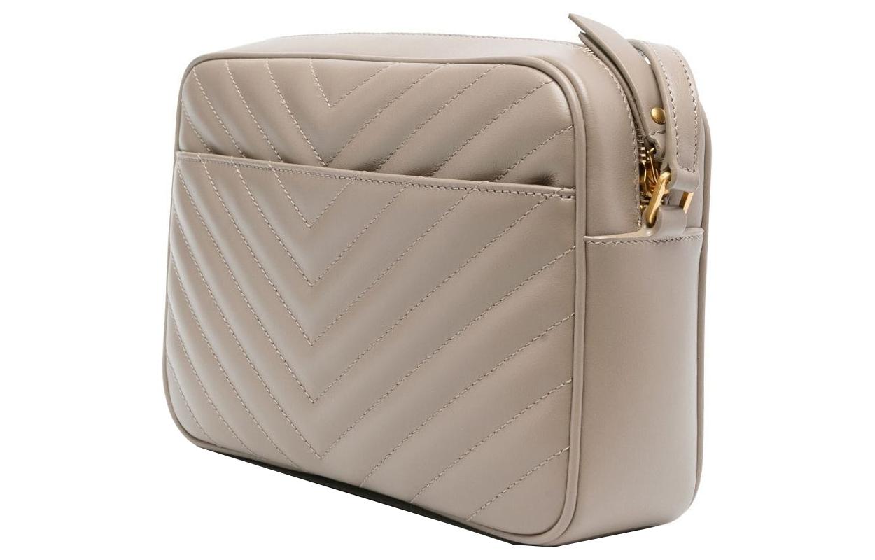 SAINT LAURENT LOU Calfskin Camera Bag, Crossbody Bag, Shoulder Bag Women's Taupe