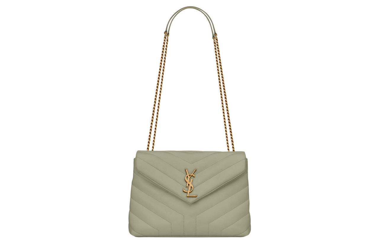SAINT LAURENT LOULOU Calfskin Portable Crossbody Bag Shoulder Bag Women's Sage Green