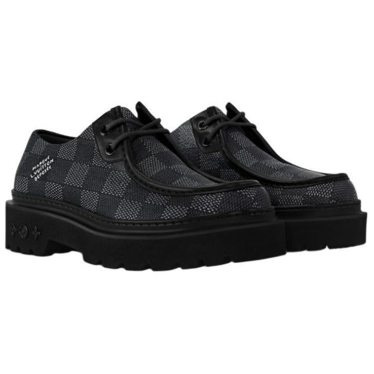 LOUIS VUITTON Ranger Derby Ebene Casual Shoes Men's Black