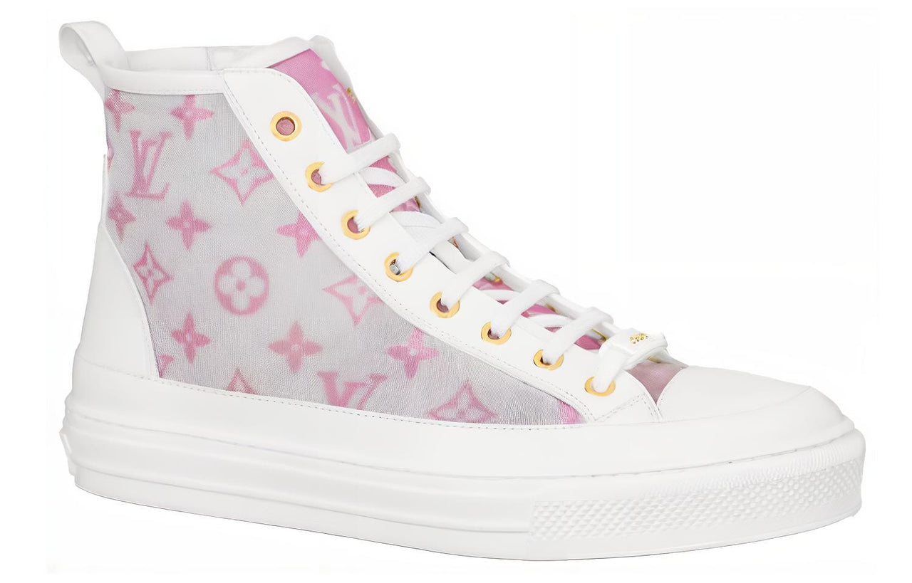 LOUIS VUITTON Stellar Ankle Sneakers 'Grey Pink White' Women's