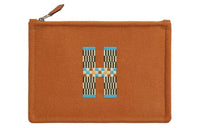HERMES Cotton Clutch Small Size Women's Brown