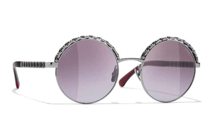 CHANEL Sunglasses Unisex Red, Dark Silver