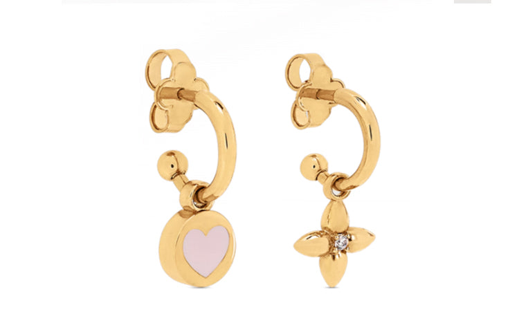 LOUIS VUITTON ICONIC Metal Earrings Women's Gold