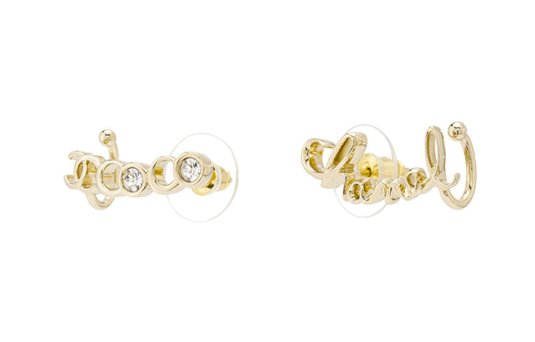 CHANEL Stud Earrings Women's Gold