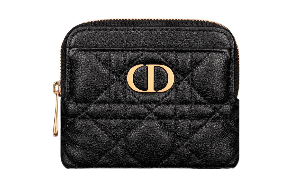 DIOR Caro Calfskin Wallet Women's Black