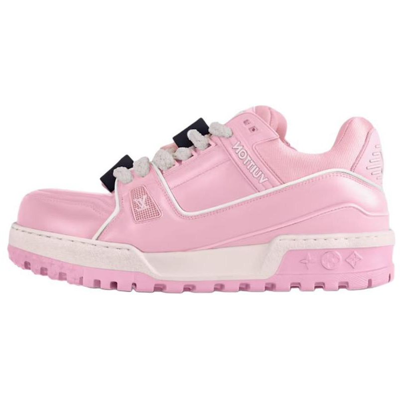 LOUIS VUITTON Trainer Maxi LOVE Component Logo Low Top Skateboard Shoes Men's Pink Valentine's Day Limited Edition
