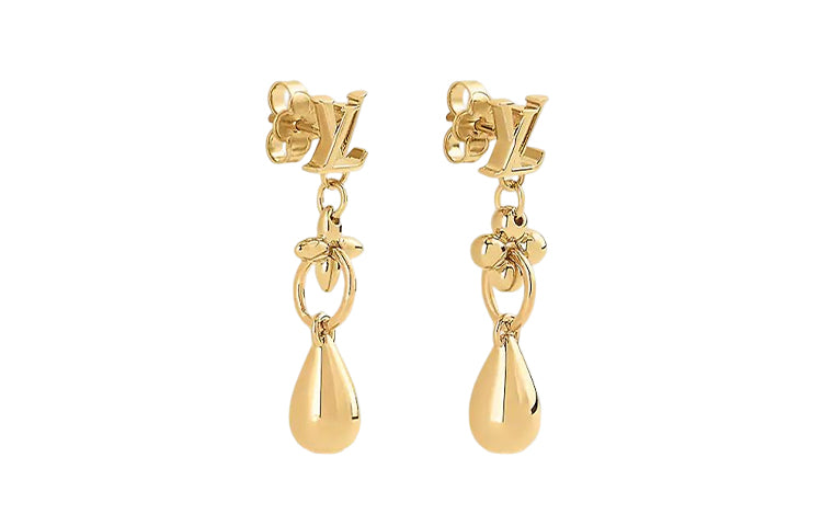 LOUIS VUITTON Metal Earrings Women's Gold