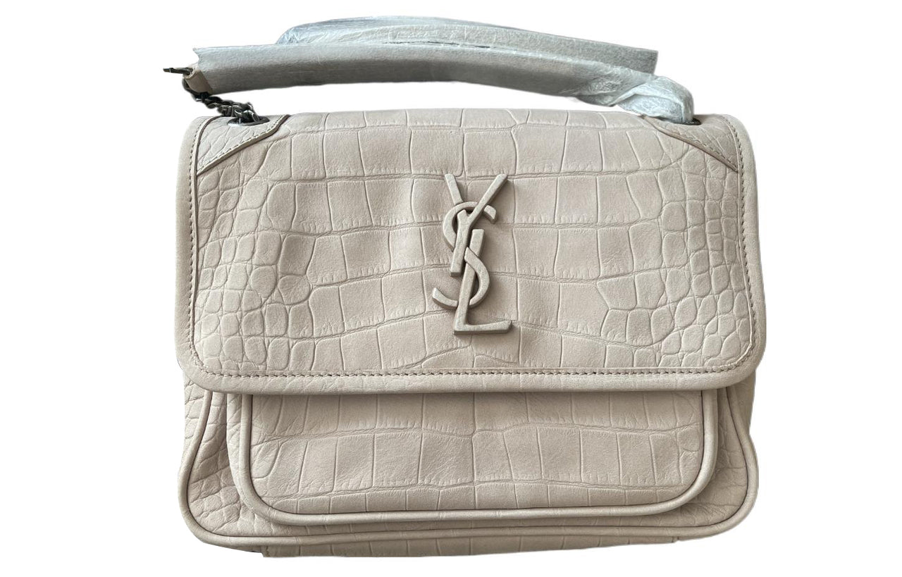 SAINT LAURENT Niki Leather Handbag Women's Beige