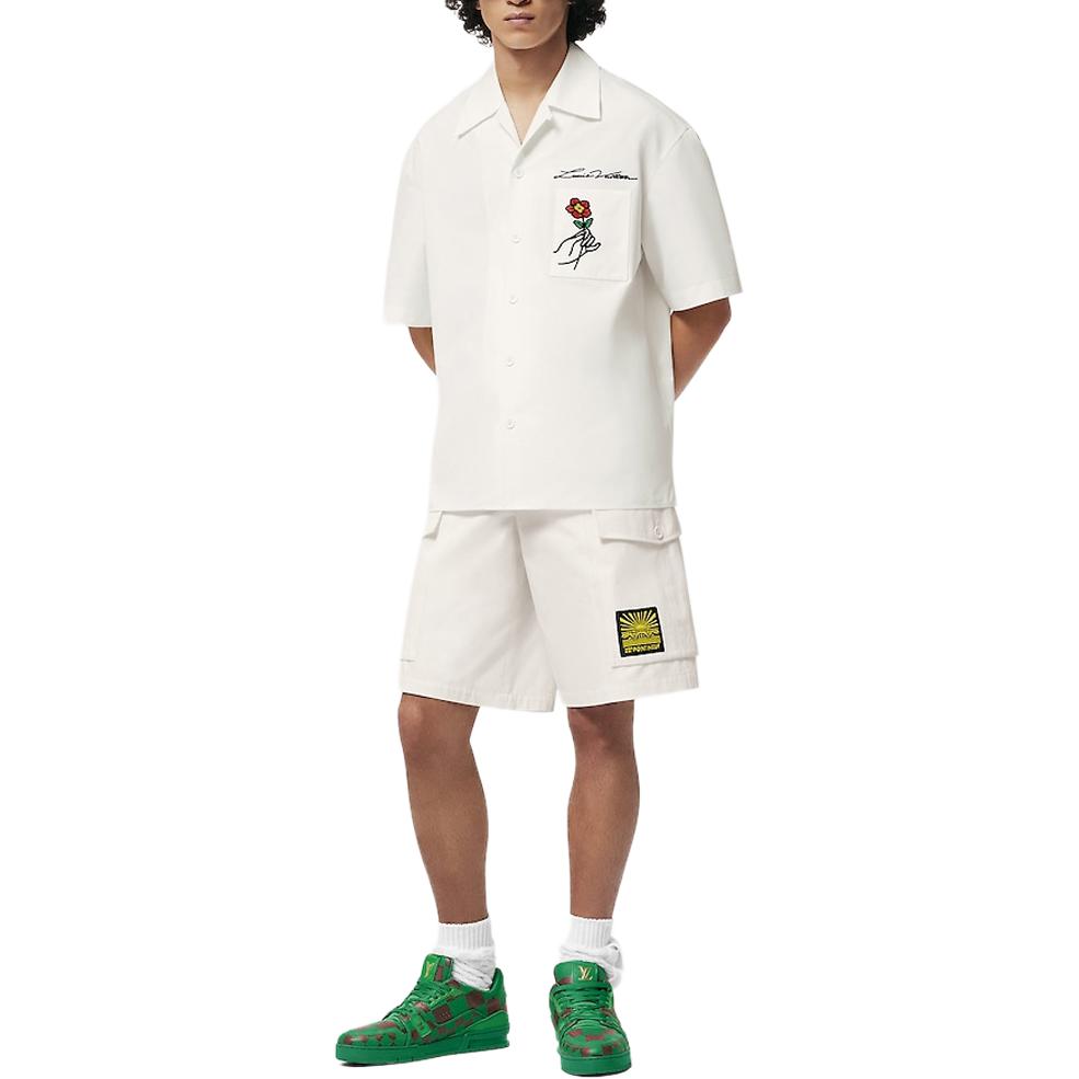 LOUIS VUITTON Embroidered Cotton Cargo Shorts