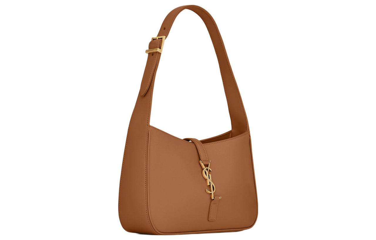 SAINT LAURENT LE5A7 Smooth Calf Leather Shoulder Bag Hobo Bag Handbag Shoulder Bag Women's Sand Dune Brown