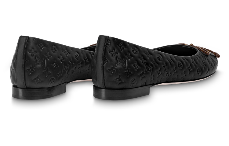 LOUIS VUITTON Lv Nina Flat Ballerina Shoes 'Black Monogram' Women's