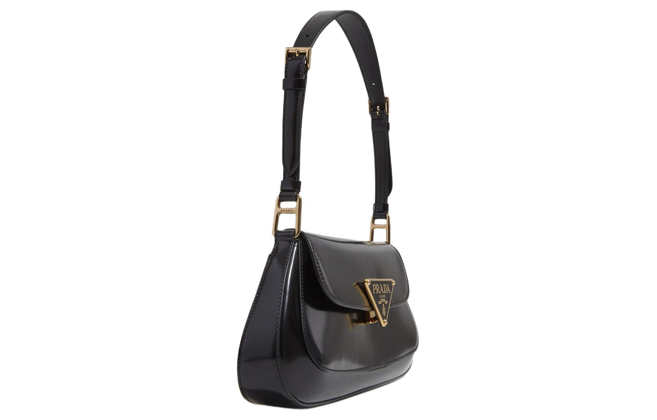 PRADA Leather Portable Crossbody Bag, Shoulder Bag Regular Women's Black