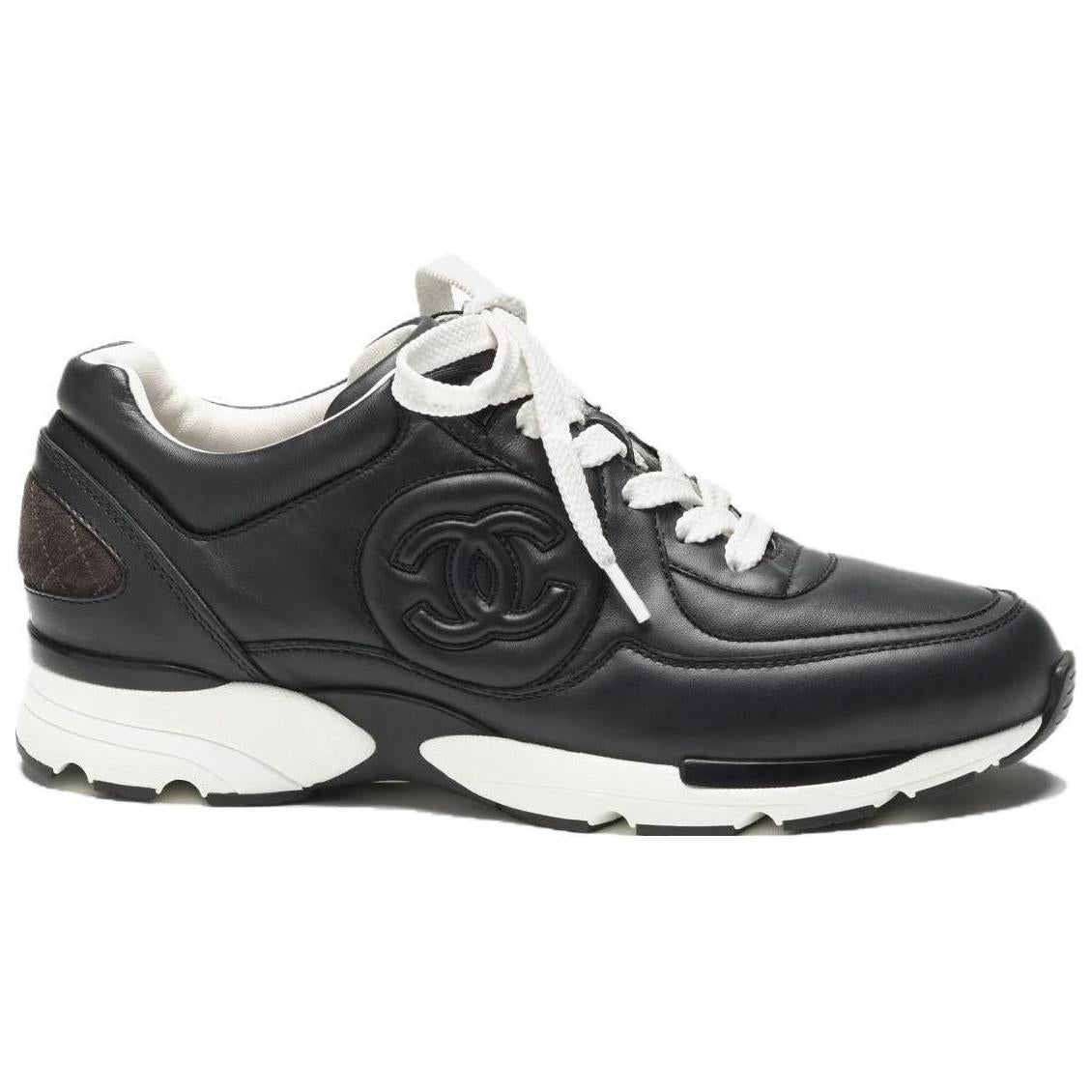 CHANEL Low-Top Casual Shoes Women's Black Gray Color