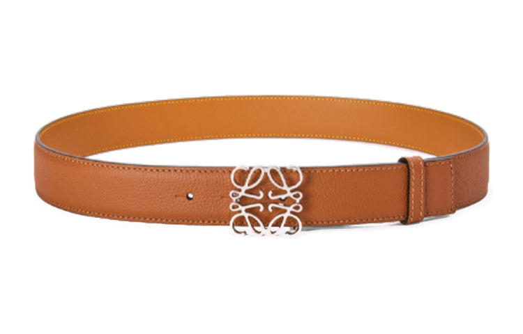 LOEWE Anagram Leather Belts Unisex Tan