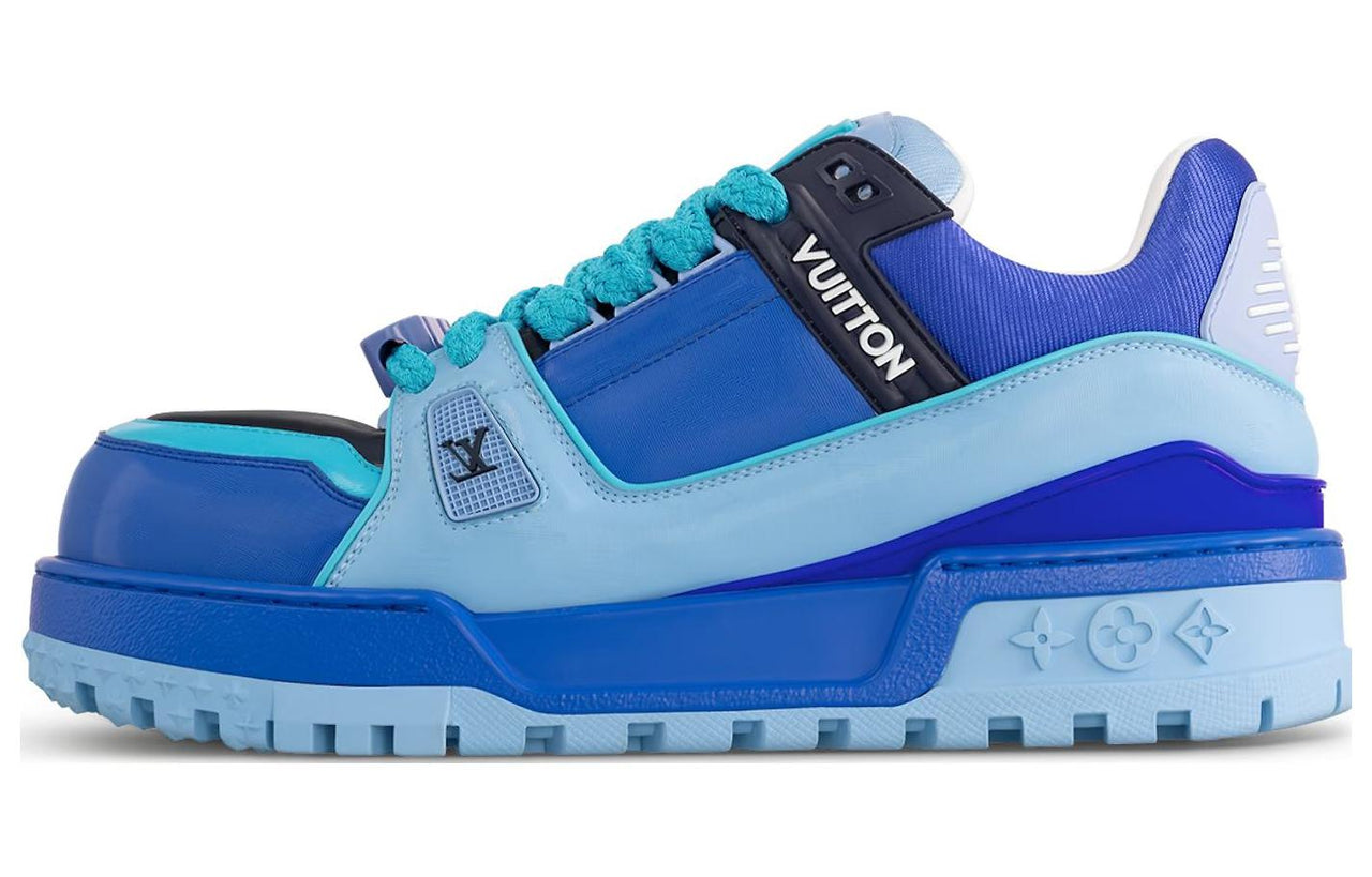LOUIS VUITTON Trainer Maxi Low Top Skateboard Shoes Men's Blue