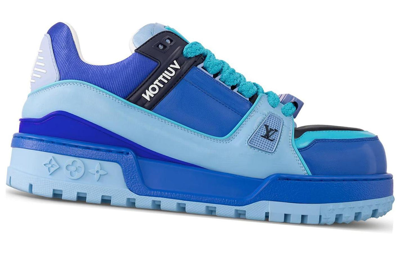 LOUIS VUITTON Trainer Maxi Low Top Skateboard Shoes Men's Blue