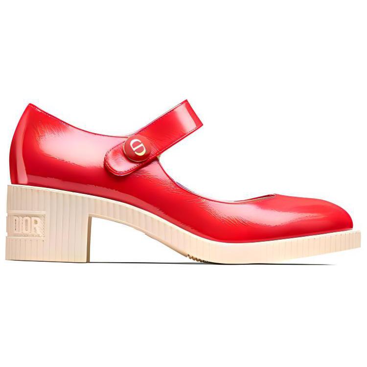 DIOR D Doll Block Heel High Heels Women's Raspberry