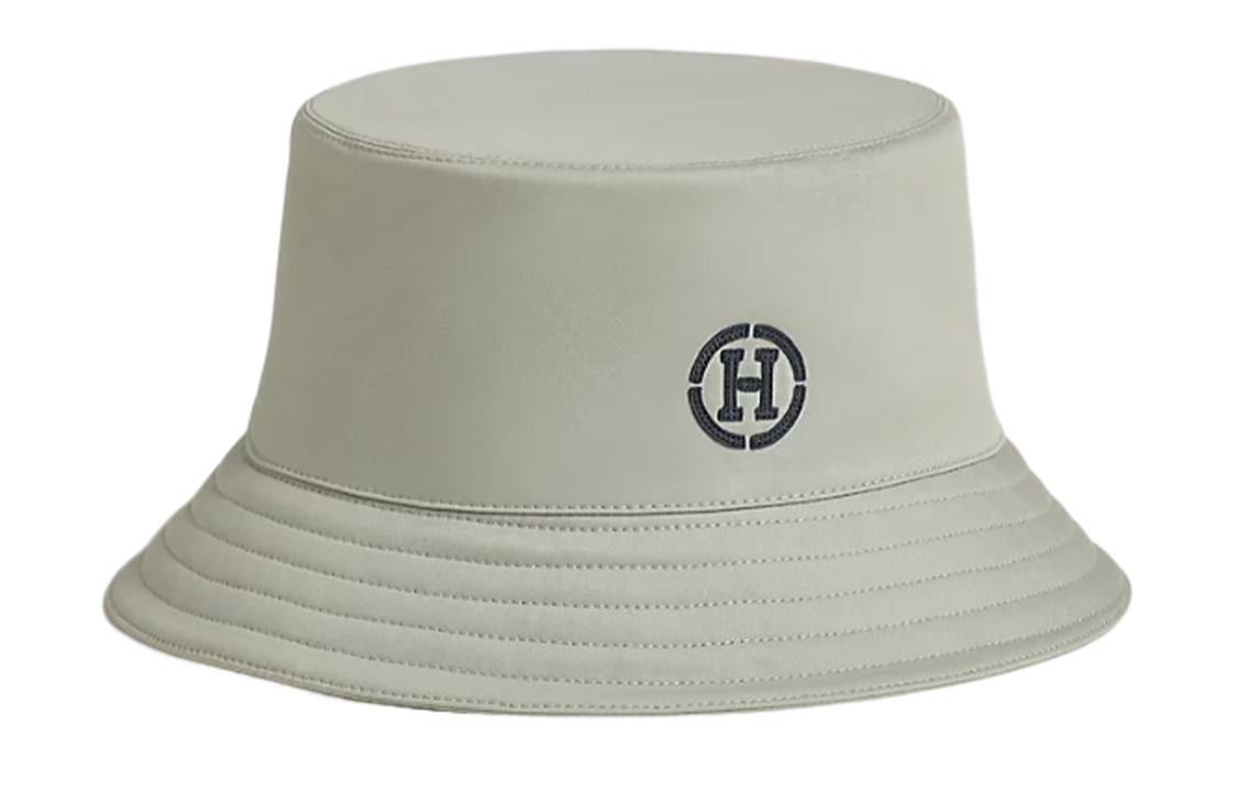 HERMES Cotton Linen Bucket Hats Unisex Beige