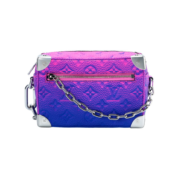 LOUIS VUITTON Mini Soft Trunk Taurillon Illusion Blue/Pink
