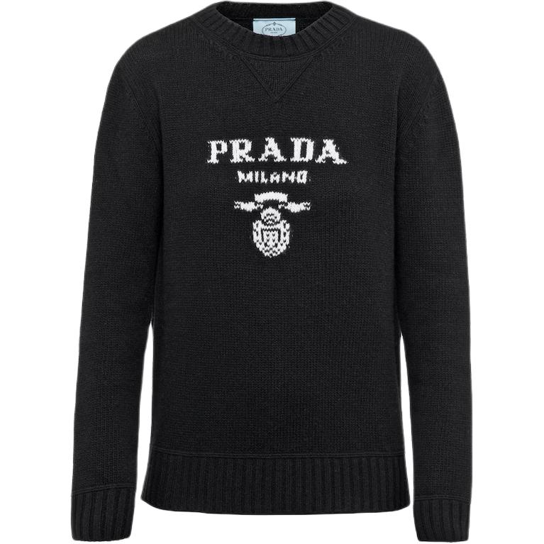 PRADA Logo intarsia Wool cashmere Jumper