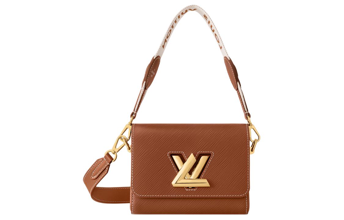 LOUIS VUITTON Twist Epi Grained Cow Leather Portable Crossbody Bag Shoulder Bag Small Size Women's Brown