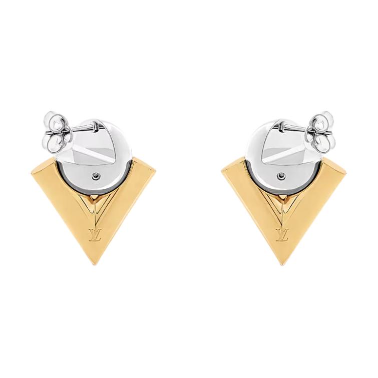 LOUIS VUITTON V For Vuitton Pearl And Metal Earrings
