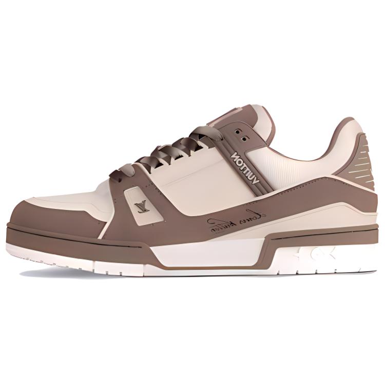 LOUIS VUITTON Trainer Low-Top Skateboard Shoes Men's Taupe