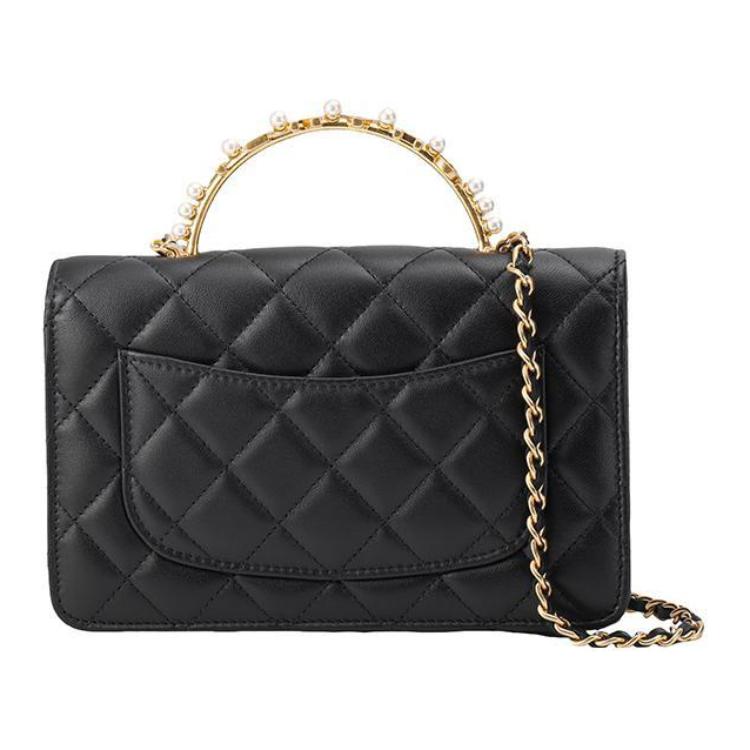 CHANEL WOC Lambskin Shoulder Bag Crossbody Bag Regular Women's Black