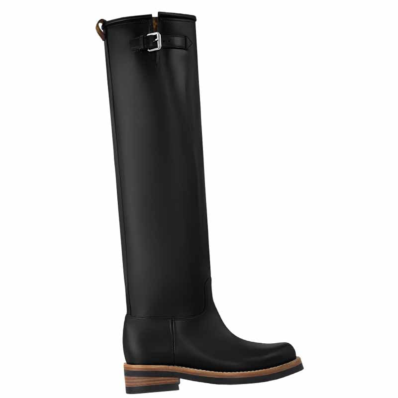 LOUIS VUITTON Biker 2025 Early Spring Women's Apparel Collection Knee-high Boots Women's Black