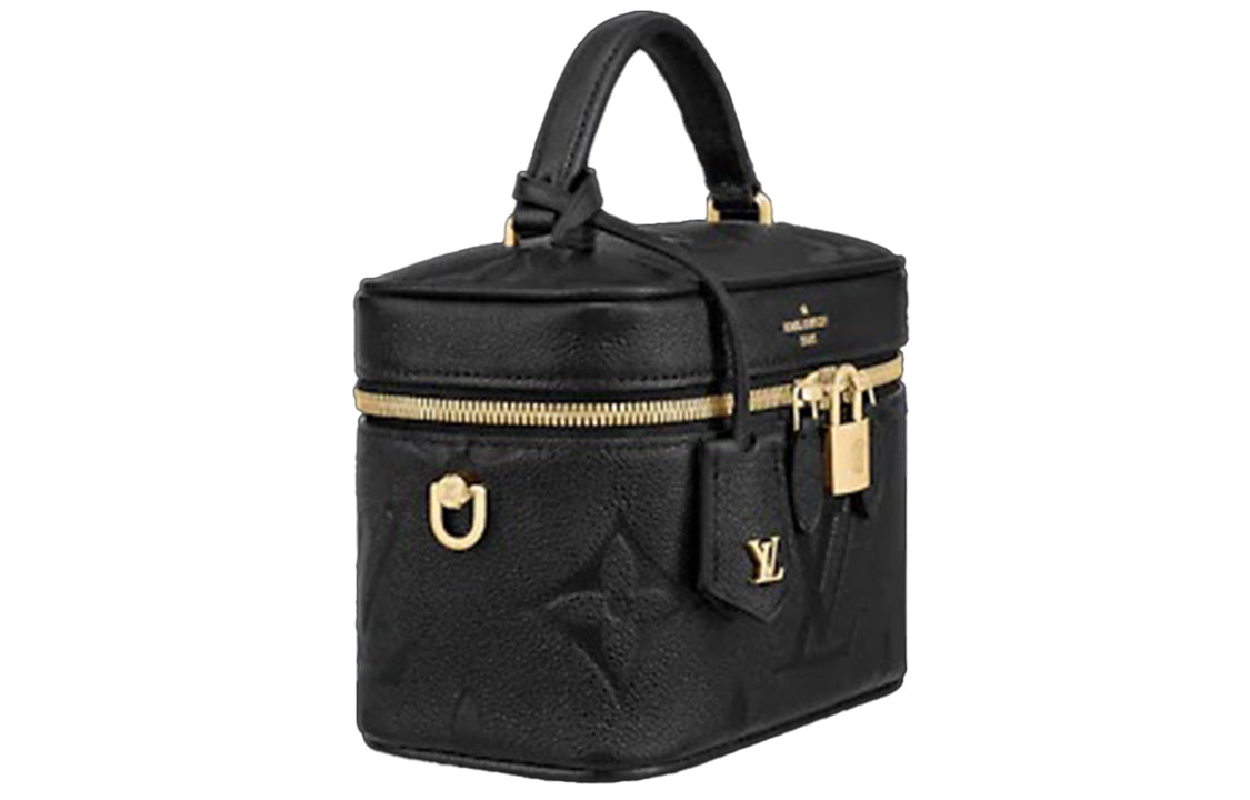 LOUIS VUITTON Vanity Cow Leather Makeup Box Shoulder Bag Regular Women's Black