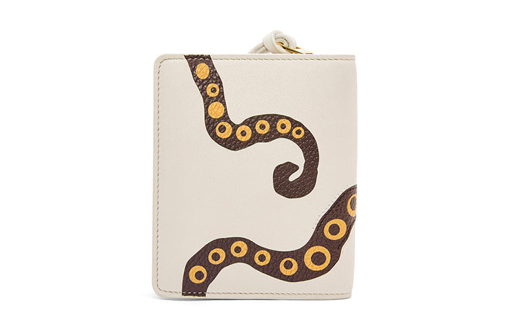 LOEWE Cow Leather Card Holder Wallet Women's White