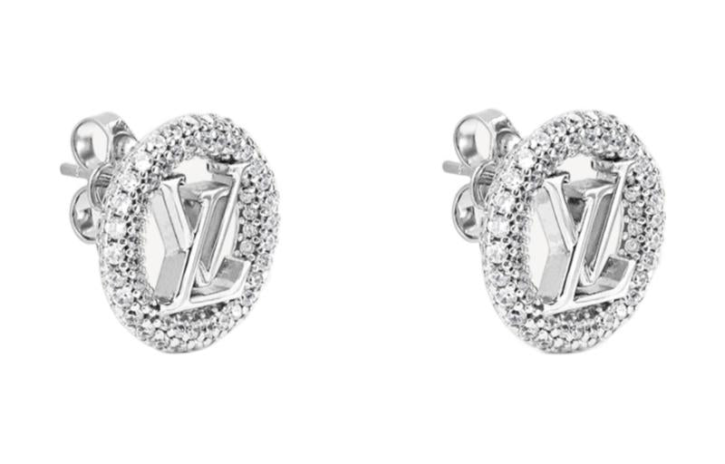 LOUIS VUITTON Stud Earrings Women's Silver
