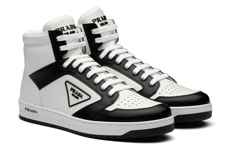 PRADA District High White Black White Leather
