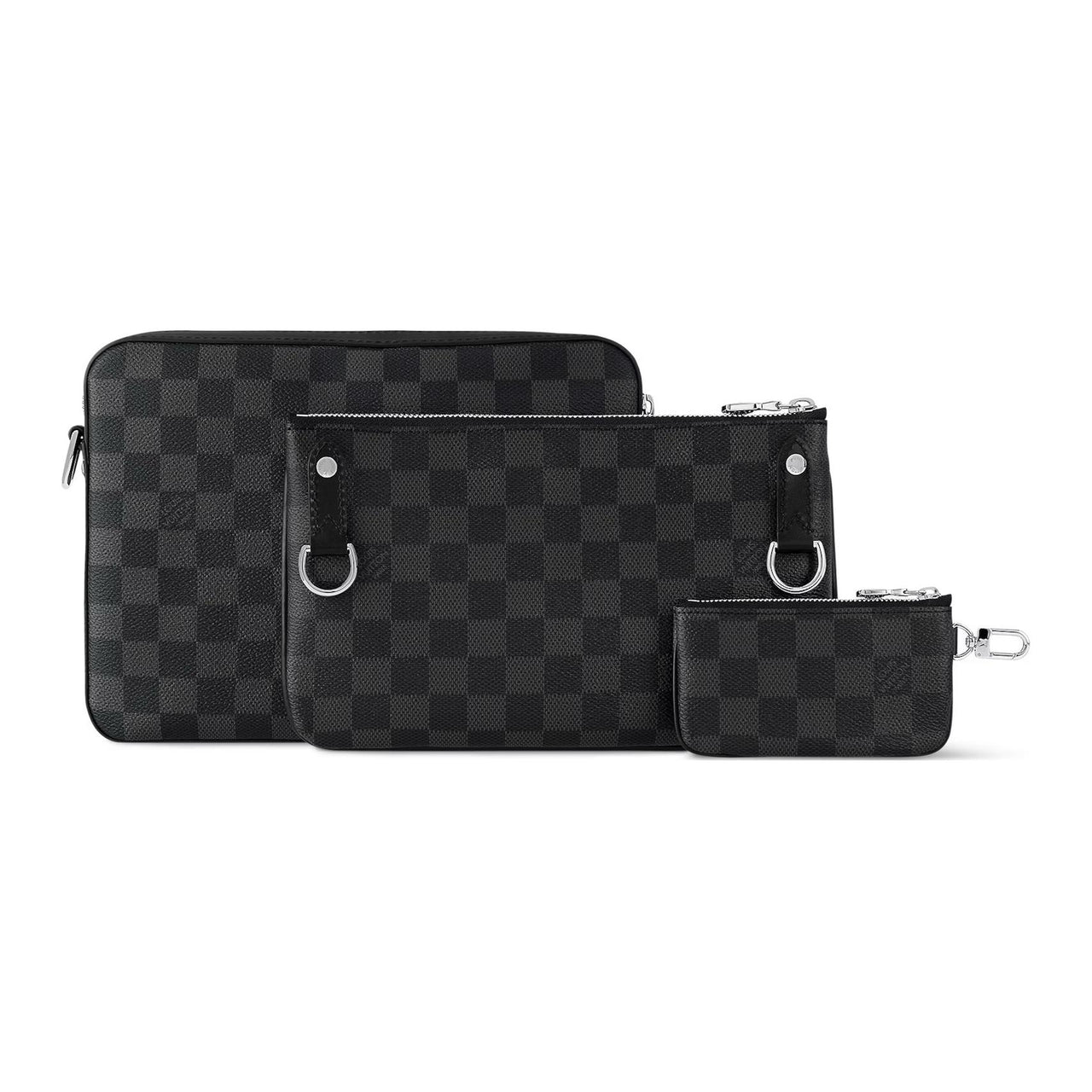 LOUIS VUITTON Damier Graphite Coated Canvas Messenger Bag Shoulder Bag Crossbody Bag Men's Black