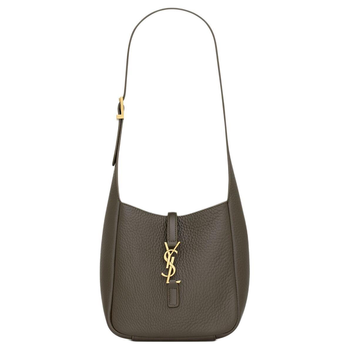 SAINT LAURENT Grained Deer Leather Handbag Shoulder Bag Regular Women's Light Musk