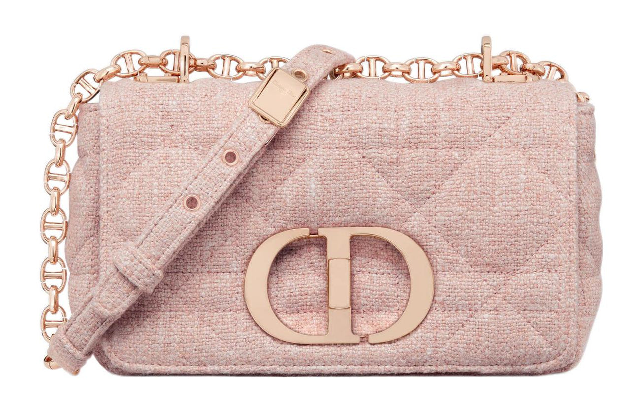 DIOR Linen Handbag, Shoulder Bag, Crossbody Bag Trumpets Women's Rose Pink