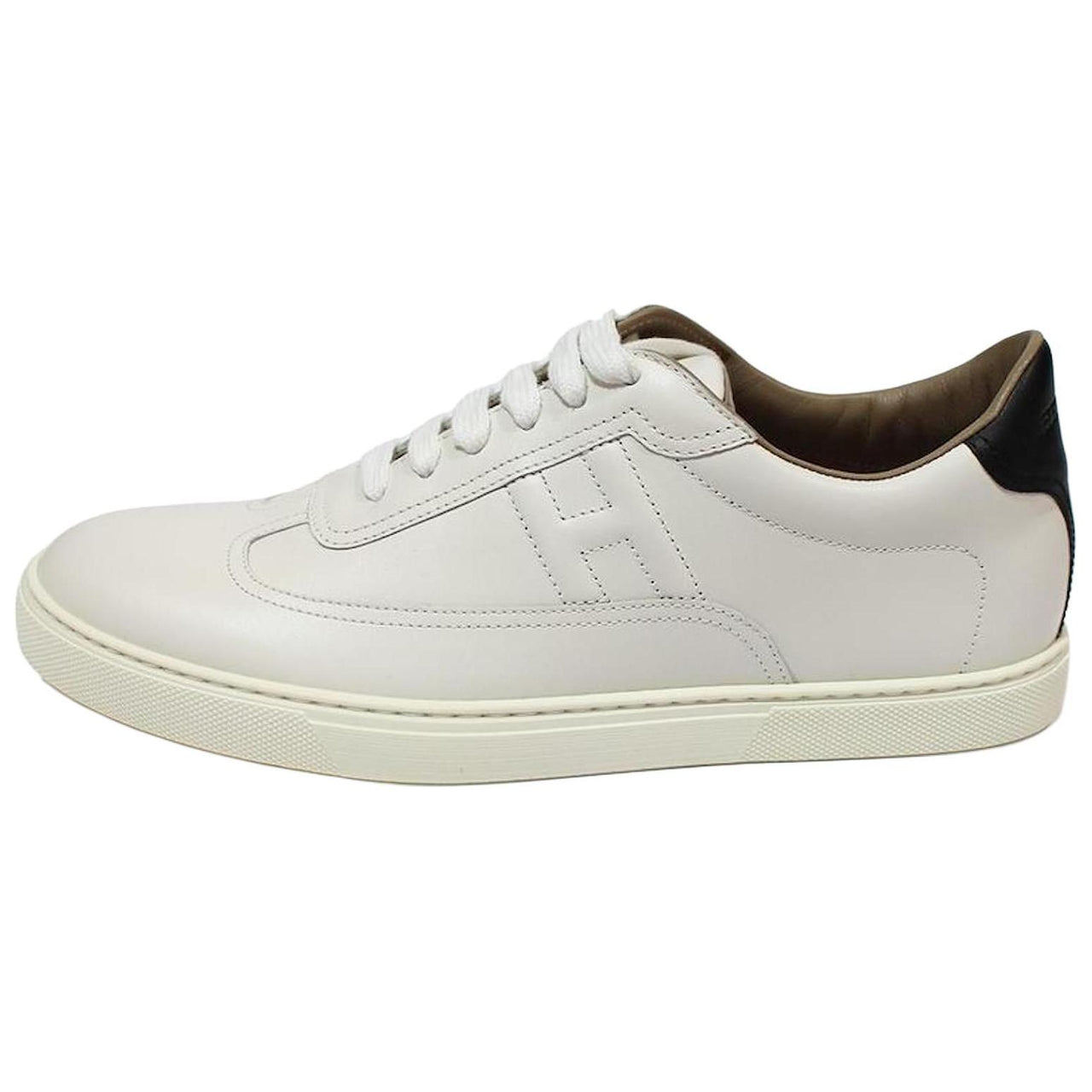 HERMES Low-Top Skateboard Shoes Men's Cream White