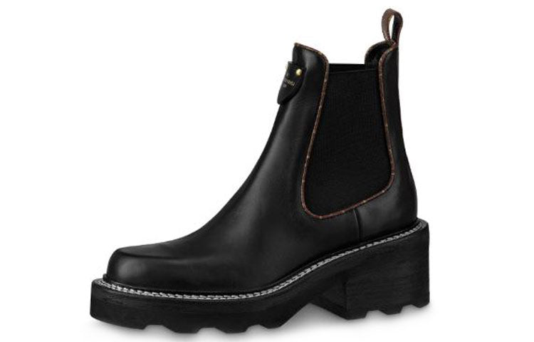 LOUIS VUITTON Lv Beaubourg Chlsea Boots 'Black Brown White' Women's